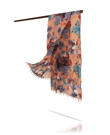 Палантин Женский W40-GRANDE.FLEUR/CORAL